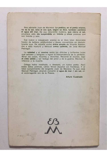 Treinta Y Cinco Poemas, José Manuel Pedregal (Usado)