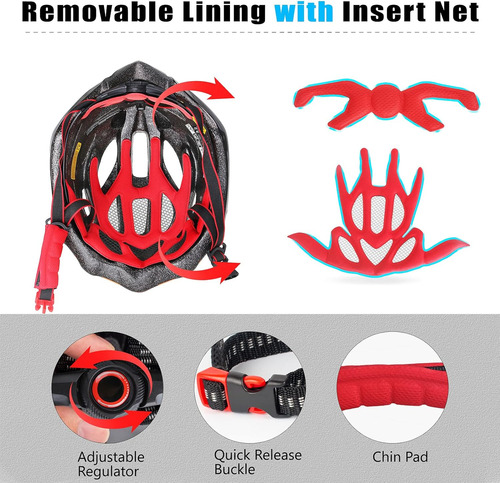 Casco De Ciclismo Shinmax Ht-10 Con Luz Trasera 3 Colores