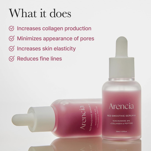 Arencia Red Smoothie Serum 8 Suero Antiedad Con Colágeno Todo Tipo De Piel Día/noche