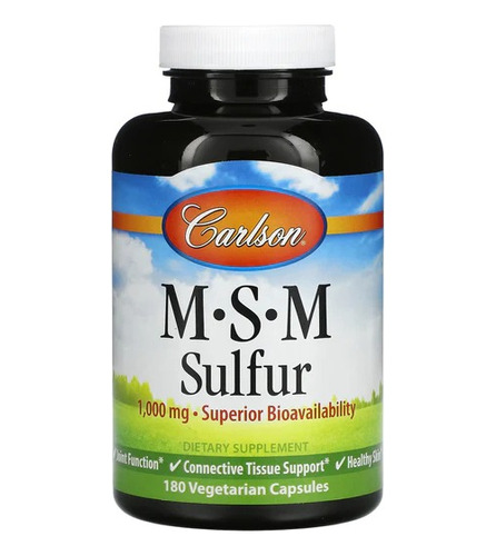 Carlson Labs Msm-sulfur 1000 Mg-superior 180 Capsulas Sfn