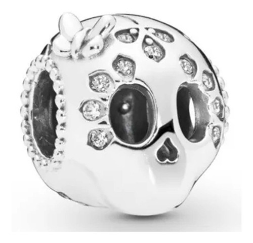 Charm Calavera Catrina Plata S925 Amor Corazón Compatible