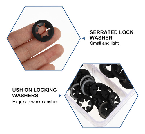 Lavadora Washers Lock Con Forma Dentada, 280 Unidades