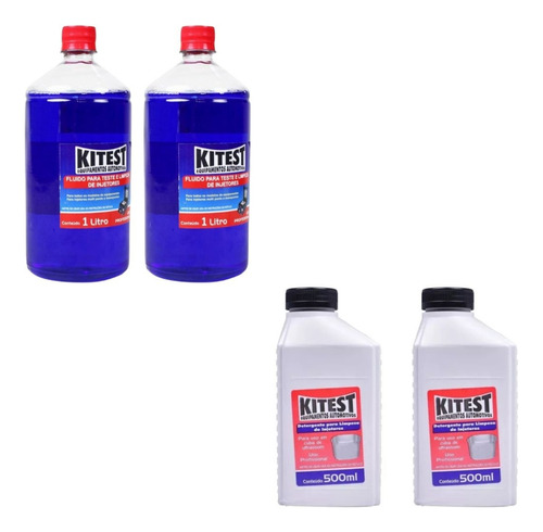 Kit 2 Detergentes P/ Limpeza Kitest + 2 Fluídos Kitest