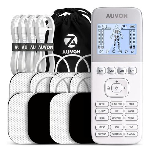 Auvon 4 Salidas H1 Tens Unidad 24 Modos Estimulador Muscular