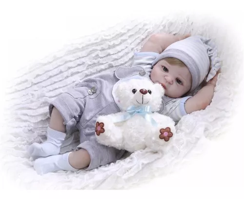 Bebe Reborn Menino 100% Silicone 57 Cm - Pronta Entrega Caio