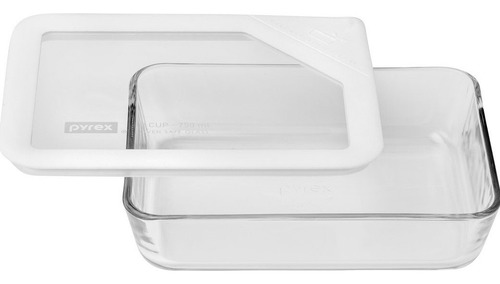 Fuente Rectangular De Vidrio Con Tapa Ultimate Pyrex 750 Ml