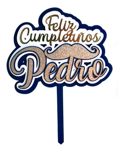 Cake Topper 3d Glitter Personalizado Para Pastel Caketopper