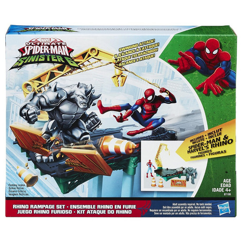 Spiderman& Rhino Al Ataque Original De Hasbro