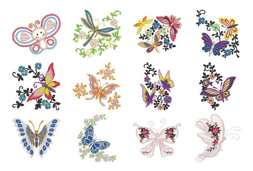 Diseños Matrices Para Bordadoras Digitales. Mariposas