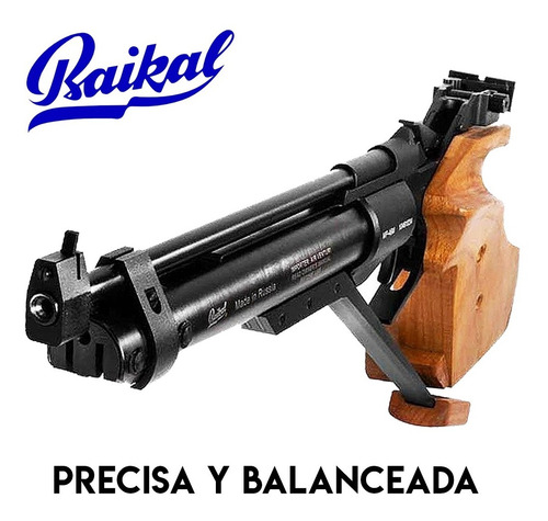 Imagen 3 de 10 de Pistola Tiro Deportivo Baikal 4,5 Aire Comprimido Precisión