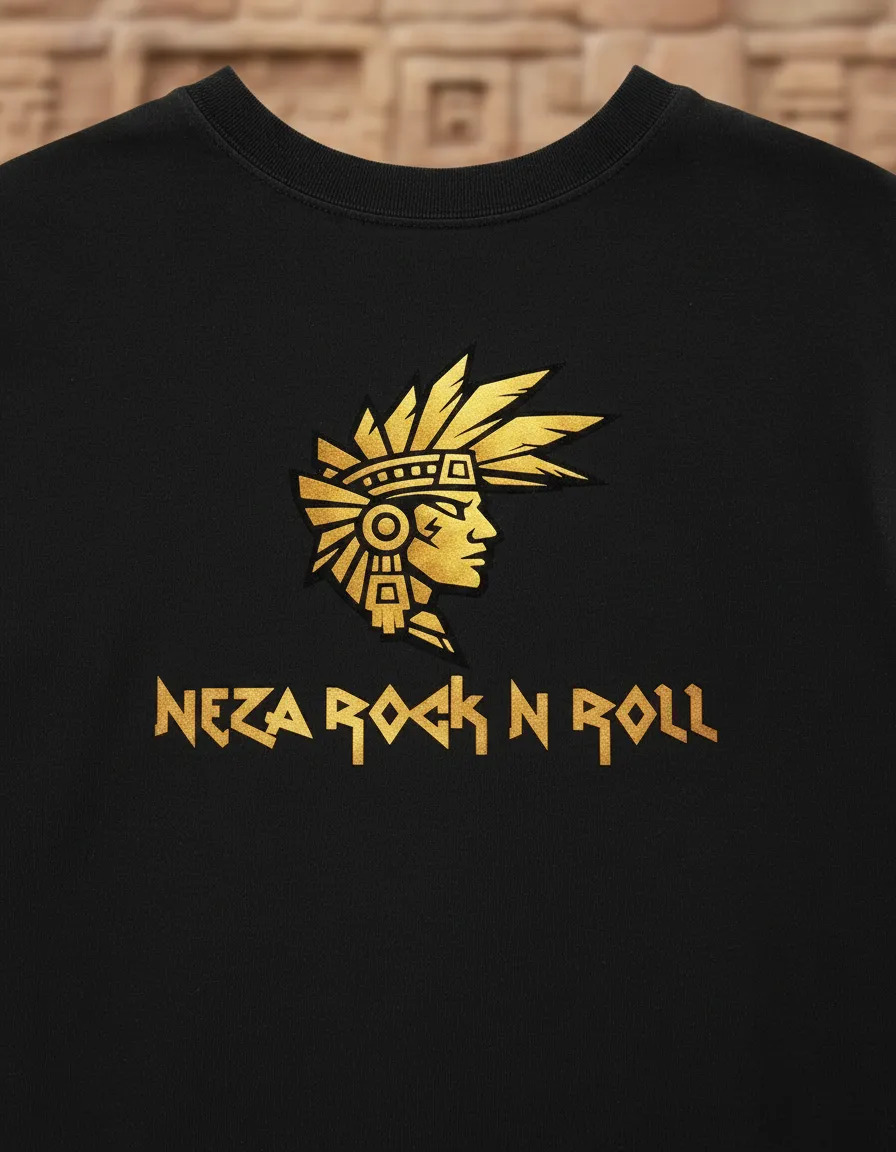Playera Nezarock  Logo Aztec Original Sin Manga — 2