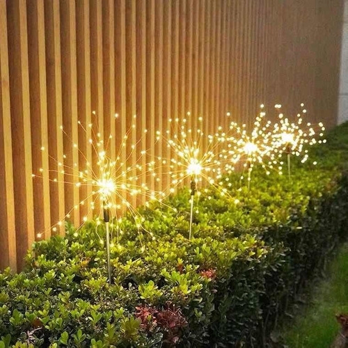 Imagen 5 de 7 de Estaca Luz Alambre Solar Para Jardin Fuego Artificial X 2uni