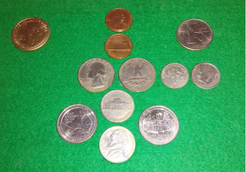 Monedas De Eeuu Lote De 12 Monedas Enmarcadas P/colección