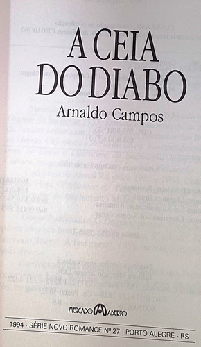 Livro - A Ceia Do Diabo - Arnaldo Campos (Usado)