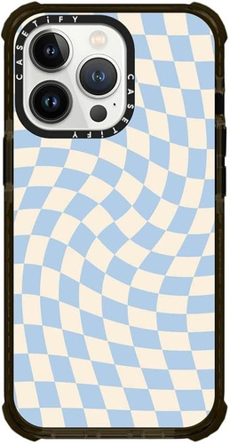 Funda Para iPhone 13 Pro Diseño Cuadros Azules Y Cafe