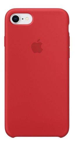 Capinha Aveludada Silicone Compatível iPhone 7 / 8 E Se 2020 Cor Vermelha