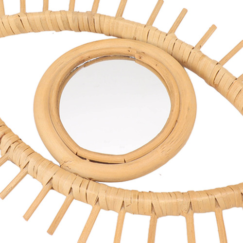 Espejo De Ratán Con Forma De Ojo, Elegante Decoración Bohemi