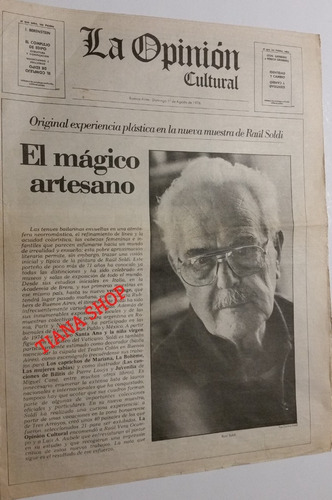 Supl. La Opinión Cultural: Nota A Raúl Soldi__agst. 1976