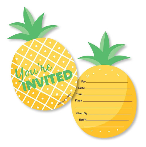 Big Dot Of Happiness Tropical Pineapple - Invitación De Rell