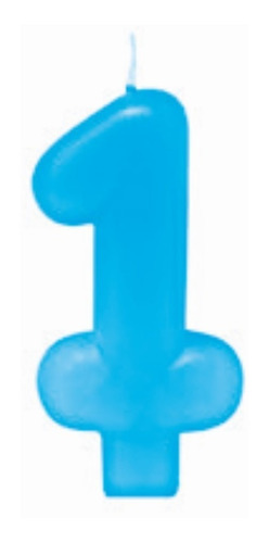 Vela De Aniversário Número 1 Azul Silver Festas