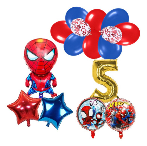 Globos Combo Hombre Araña Decoración Spiderman