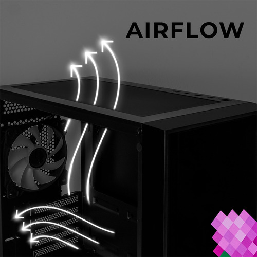 Gabinete Gamer Xtreme Pc Gaming Minecraft Enderman Edition Micro Torre Micro Atx 4 Fan Argb Usb-c Cristal Templado Frente Intercambiable