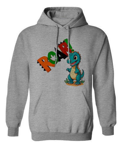 Sudadera Unisex Con Gorro Dinosaurio Rex Letrero Roar