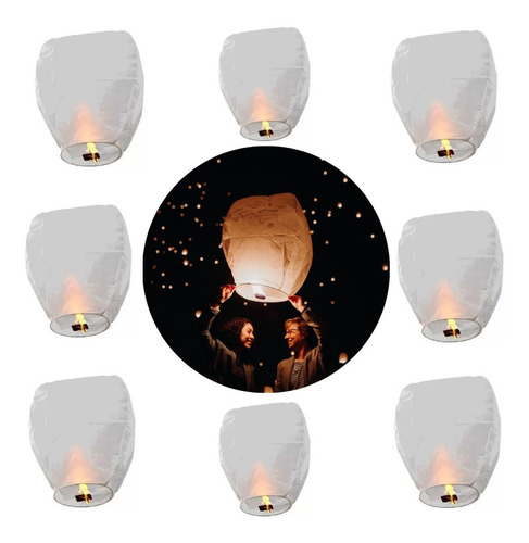 10 Globos De Cantoya Blancos Para Fiestas Globo Del Deseo