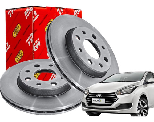 Par Discos De Freio Ventilado Hyundai Hb20 Hatch Sedan Trw