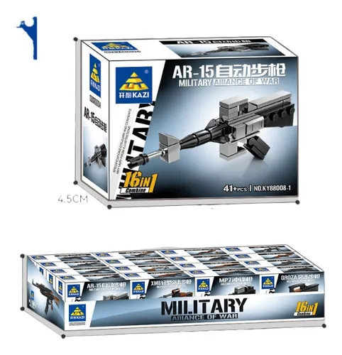 Pistola P18c 40 Balines Rifle Ak47 Bloques De Construcción