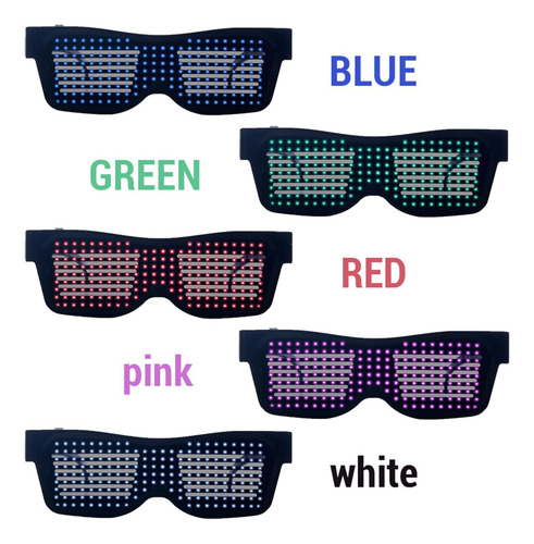 Gafas Led Bluetooth Control De Aplicación Para Raves