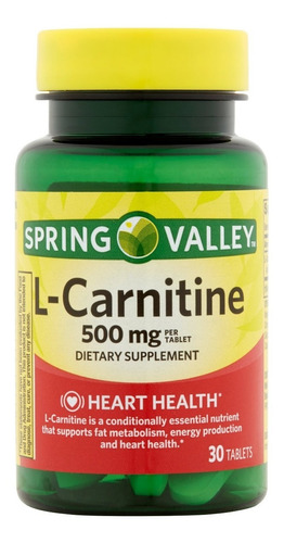 Suplemento Dietético L- Carnitina 500 Mg Spring Valley 30