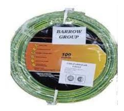 Cable Unipolar 2,5 Mm Iram Rollo 100mt Barrow Verde Amarillo