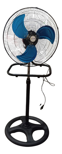 Ventilador De Pedestal Modelo Generic 48 Cm 50hz/60hz Negro Azul Metallica 3