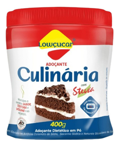 Adoçante Lowçucar Stevia em pó  sem glúten 400 g