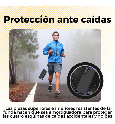 Funda Para Galaxy A50 Con Mica Varios Modelos Antigolpes Dorado-negro Gkk 360 Sin Mica
