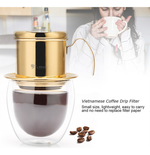 Cafetera De Goteo De Café Vietnamita Con Tasa Acero Inoxidab