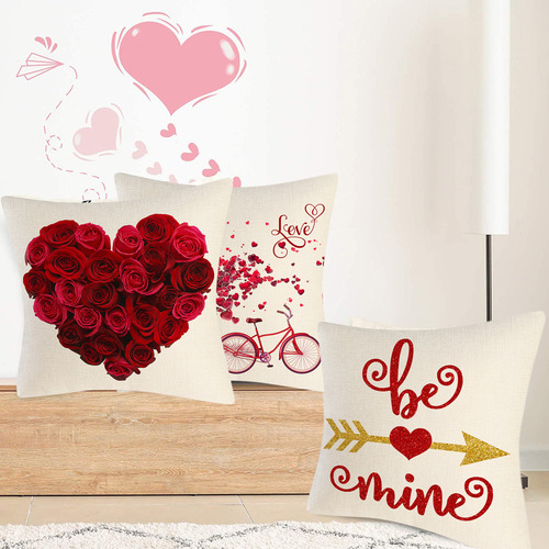 Juego De 4 Fundas Para El Día De San Valentín En L, 18 X 18