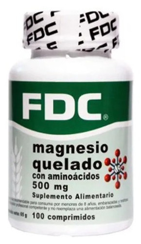 Magnesio Quelado 500 Mg X 100 Comprimidos Fdc Sabor Sin Sabor