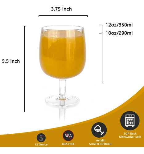 Conjunto De Yalin De 6 Copas De Vaso Acrílico Y Vaso Acrílic