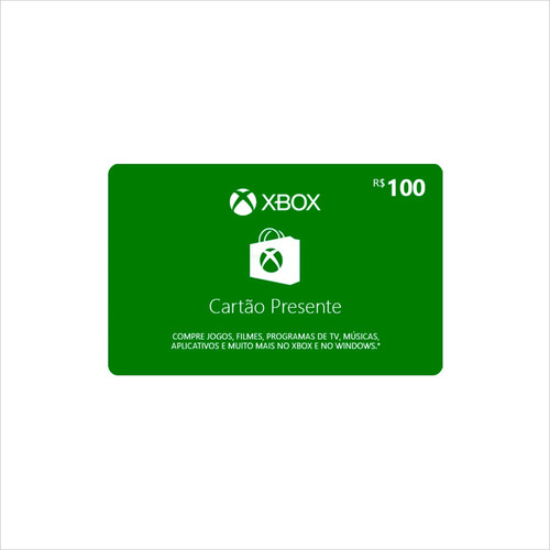 Cartão Microsoft Points Xbox Live Brasil De R$100 Imediato