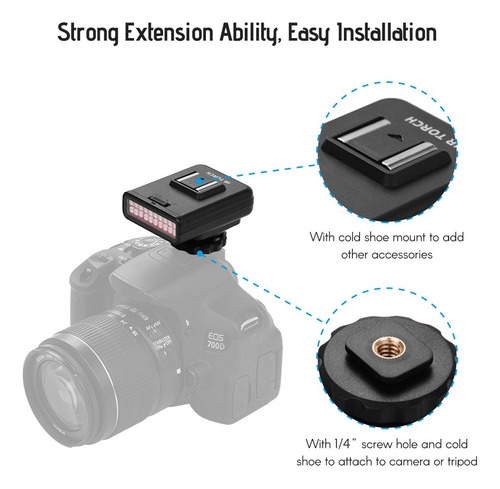 Ordro Ln-3 Studio Ir Led Light Usb Recarregável Infravermelh