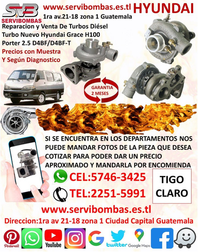 Imagen 1 de 10 de Turbo Hyundai Grace 2.5 D4bf/d4bf-t H100 Guatemala