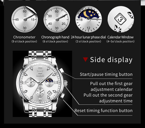 Olves Relojes Hombre Regalos Sol, Luna Y Estrellas