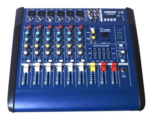 Consola Power Mixer 6ch + Bluetooth + Usb Mekse Uks-6usb