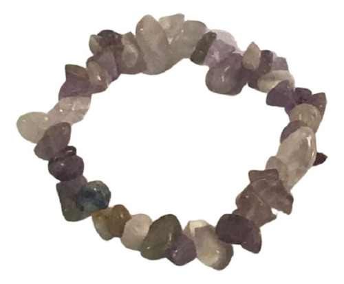 ´pulsera Piedras Naturales Agata Mix 6 Blanco A Gris 19cm