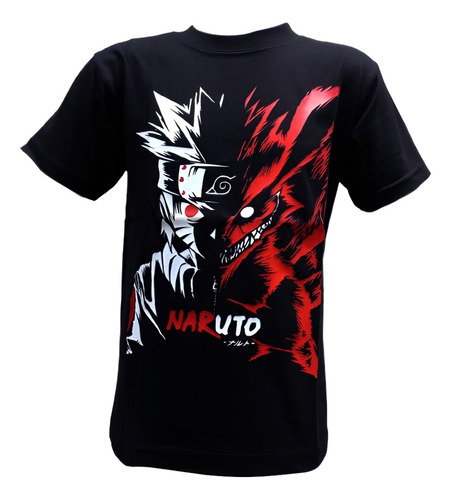 Remera Naruto Zorro De Nueve Colas Doble Estampa Premium