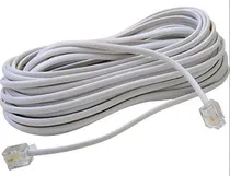 Comprar Extensão 10 Metro Lisa Fio Chato Telefone E Fax Branca Multi