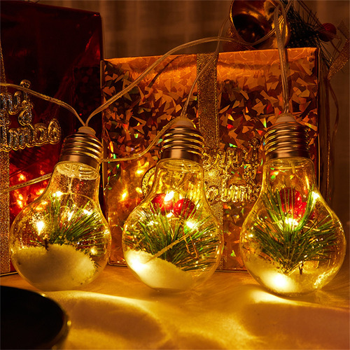 Cadena De Bolas Navideñas Transparente Con Luz Nocturna Led