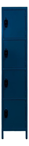 Locker Metálico Azul 4 Puertas Armado Fácil Pm Steele